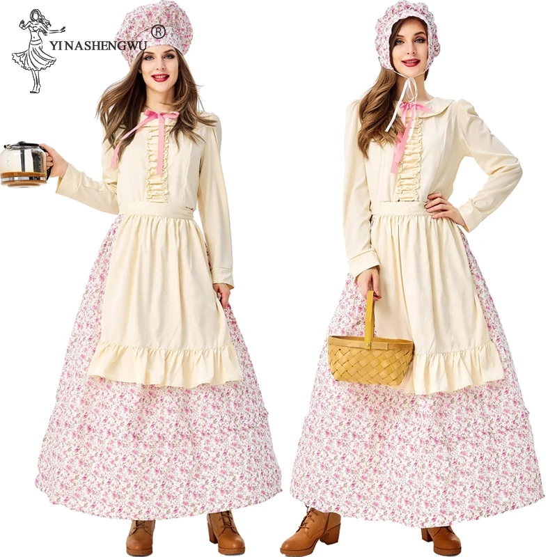 

Halloween Costume Women Coffee Pastry Chef Cook Cosplay Costume Performance Clothing Adult Halloween Carnival for Women Costume