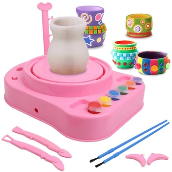 

Pottery Wheel, Pottery Studio, Craft Kit, Artist Studio, Ceramic Machine with Clay(Pink)