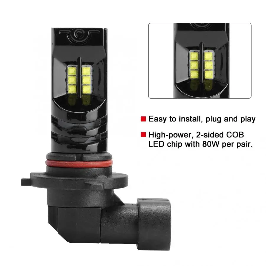 2 шт DC12V-24V 9005 Автомобильная фара для мотоцикла 2525 Ламповые бусины 12LED передняя фара 6500 k-7500 k