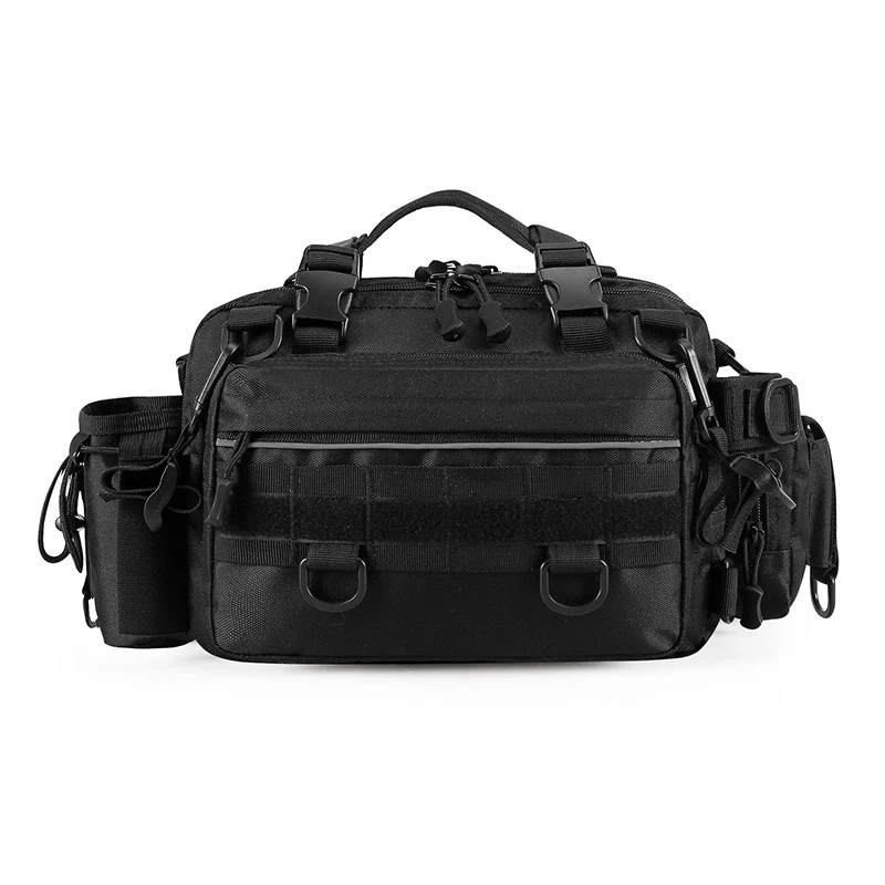 Большая водонепроницаемая сумка для альпинизма, рыбалки, кемпинга, туризма, поясные сумки, водоотталкивающие тактические сумки через плечо XA174G - Цвет: Black