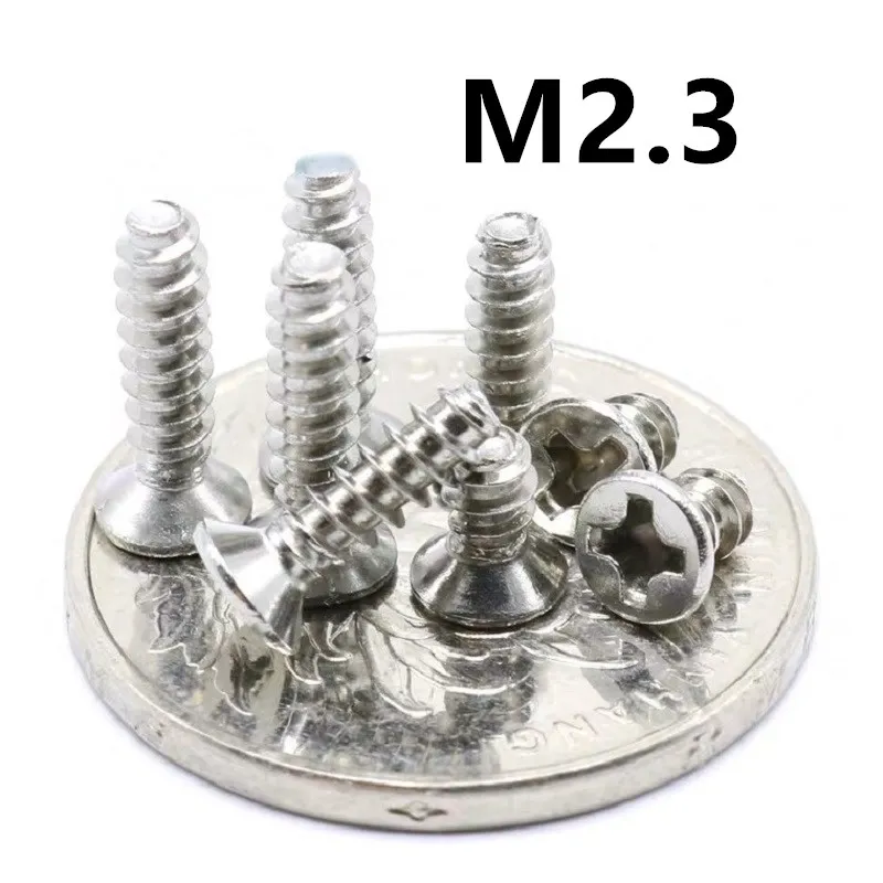 

500pcs/lot M2.3x4/5/6/8/10/12mm KB nickel-plated cross countersunk head flat tail self-tapping screw
