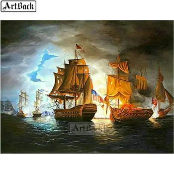 

5d diy diamond painting sailing landscape full square seascape diamond mosaic handmade crafts decorative stickers