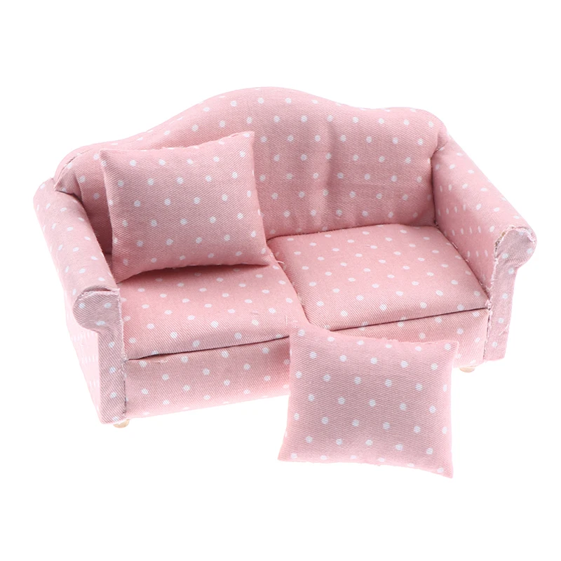 1:12 Miniature Dollhouse Simulation Furniture double soft Mini Cute Sofa Cushions For Dolls Children Dollhouse Furniture Toys