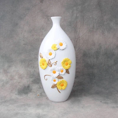 White L Strongwell Nordic Pastoral Pattern Flower Vase Resin Vase Green Plants Hydroponic Device Nordic Vase Desktop Home Decoration - Цвет: White L