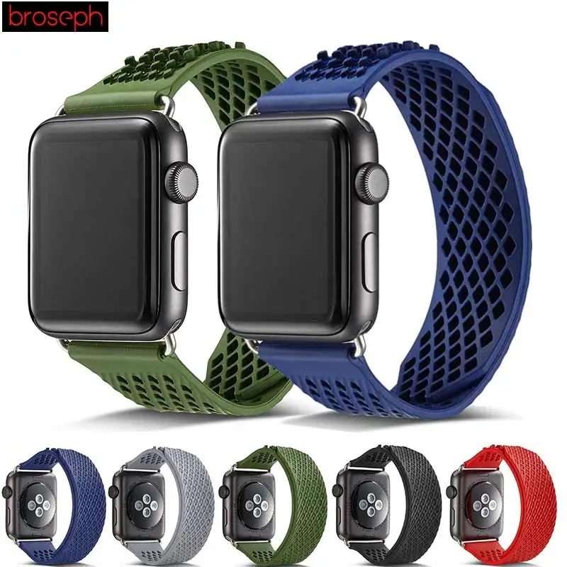 

Watch Strap for Apple Watch 38mm 42mm Silicone Straps for iWatch Series 3/2/1 Sport Watch Band Wristband Belt Bracelet
