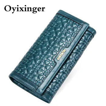 

Women Wallets And Purses Genuine Leather Wallet Female Coin Purse Womens Clutch Card Holder Cartera Mujer Heart-shaped Pattern