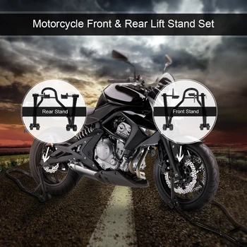 

Heavy Duty Motorcycle Motorbike Front & Rear Lift Stand Set Steel