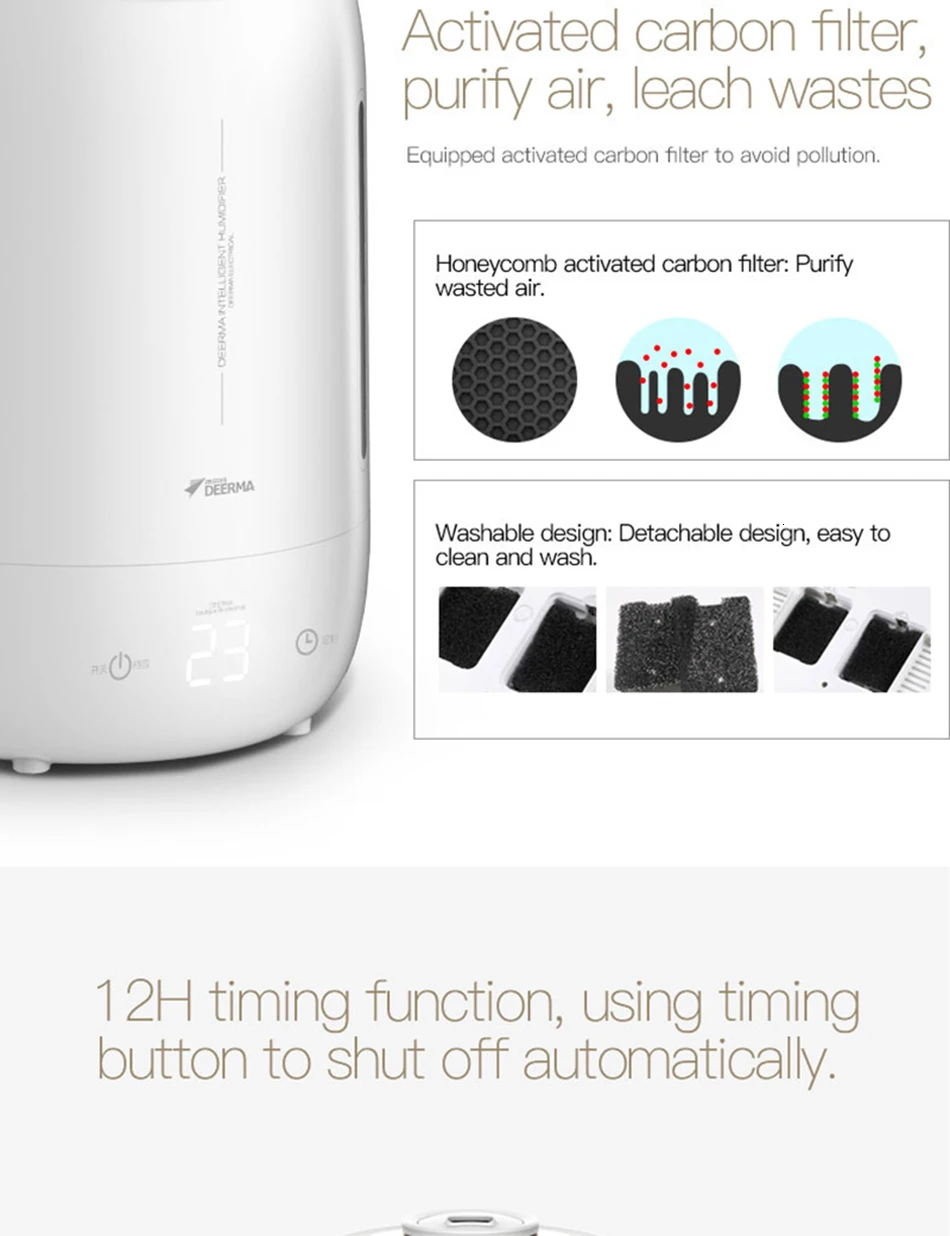 Xiaomi Mijia deerma 5L Air Home Ultrasonic Humidifier Touch Version Air Purifying for Air-conditioned rooms Office household D5 (19)