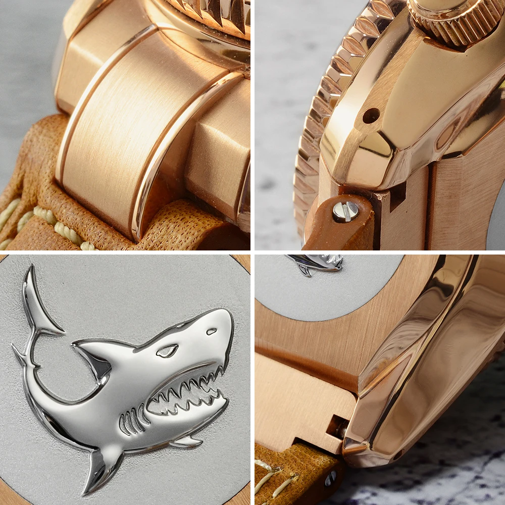 San Martin Diver Watch CuSn8 Bronze MM300 PT5000 Automatic Men Mechanical Watches Leather 300m Water Resistant Luminous Relojes