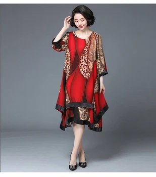 

Woman's Leopard Printing Elegant Dress 2020 Summer Ladies Long Sleeve O-Neck Boho Dress Female Vintage Party Maxi Dresses WF92