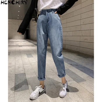 

HENCHIRY 2019 New Vintage High Waist Jeans Woman mom Jeans Pants boyfriend Jeans Loose Cowboy Pants Jeans For Woman ladies jeans