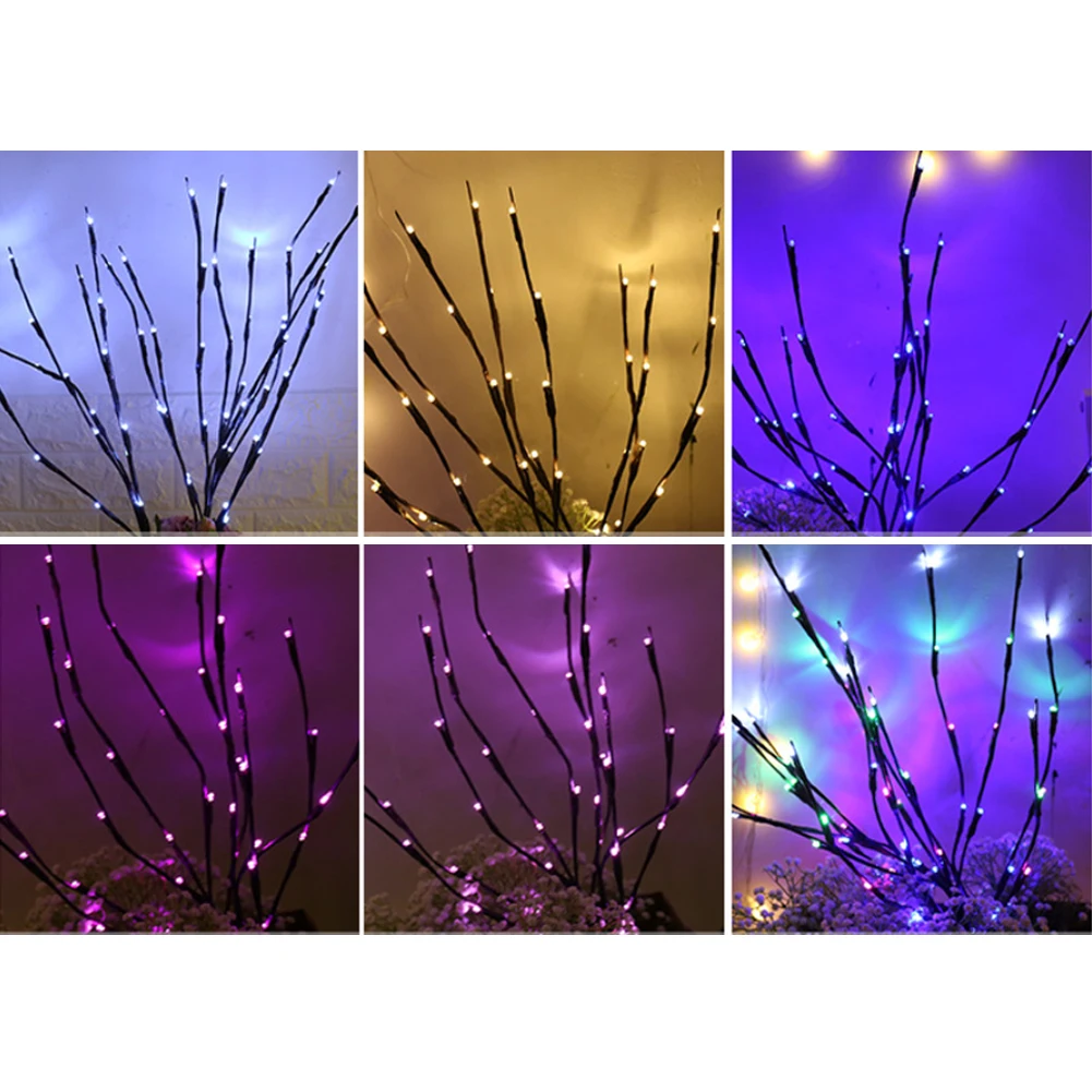 Ива Декор Рождество ветка Цветочные Вечерние 20LED Свадебные