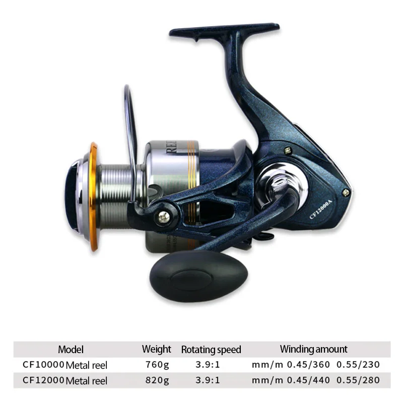 Рыболовная катушка Far Throw CF 10000/12000 серия 13 + 1 BB металлическая большой емкости