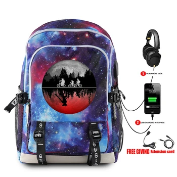 

Fashion Bags Students Stranger Things 3 Multifunction USB Charge School Boys Girls Backpack Kid's Travel Backbag