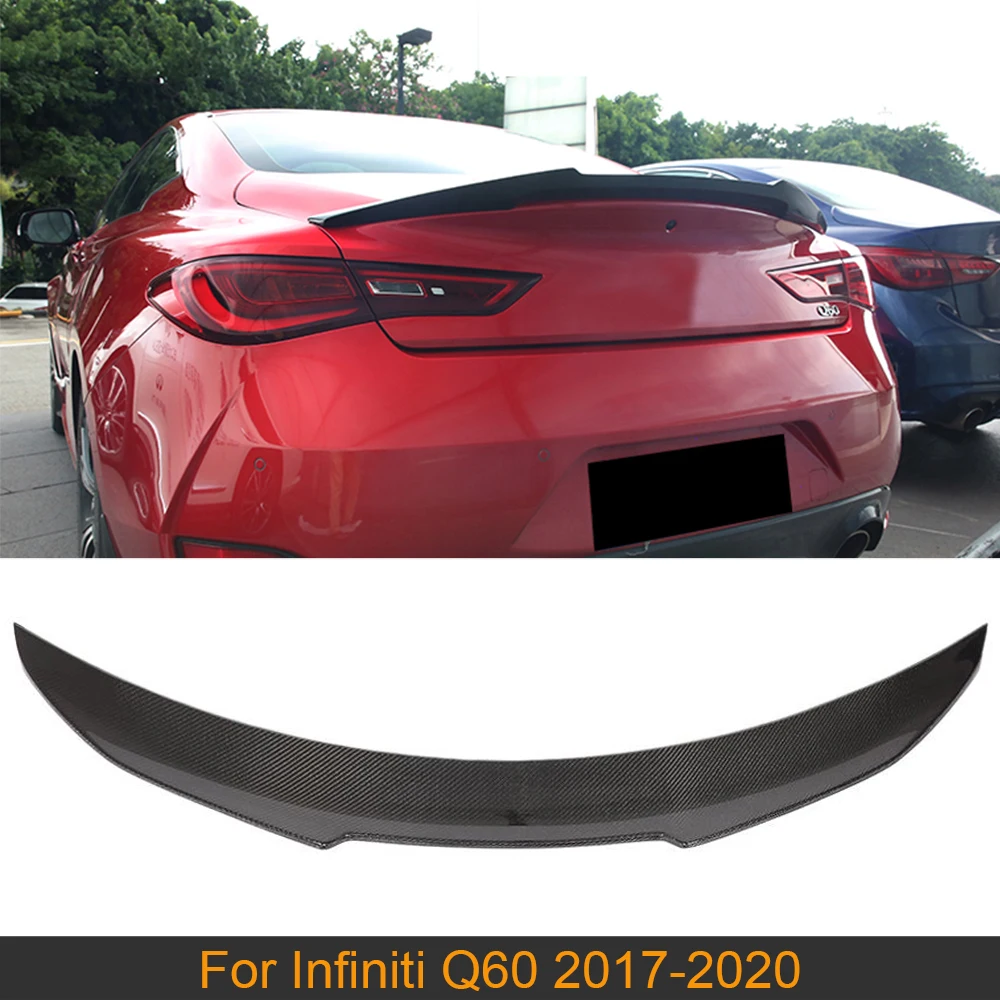 Углеродное волокно спойлер на задний багажник крыло для Infiniti Q60 2017-2020 губа |