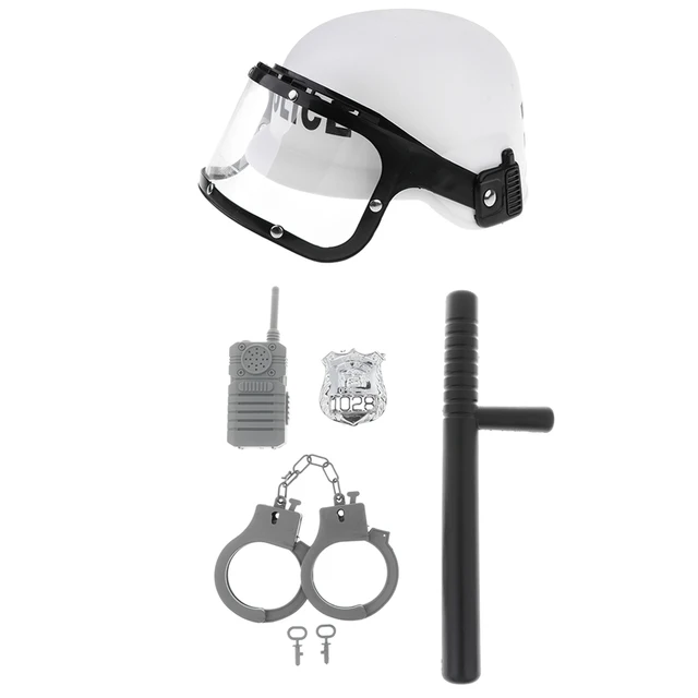 5pcs Police Role Play Game Kids Policeman Officer Cosplay - Riot Helmet Cuff 4