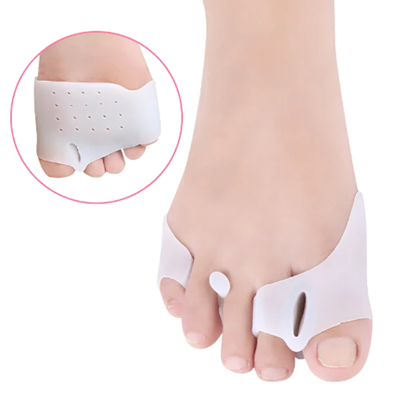 1Pair Silicone Comfortable Toe Braces 5-holes Hallux Valgus Straightener Orthodontic Foot Toe Braces for Foot Care