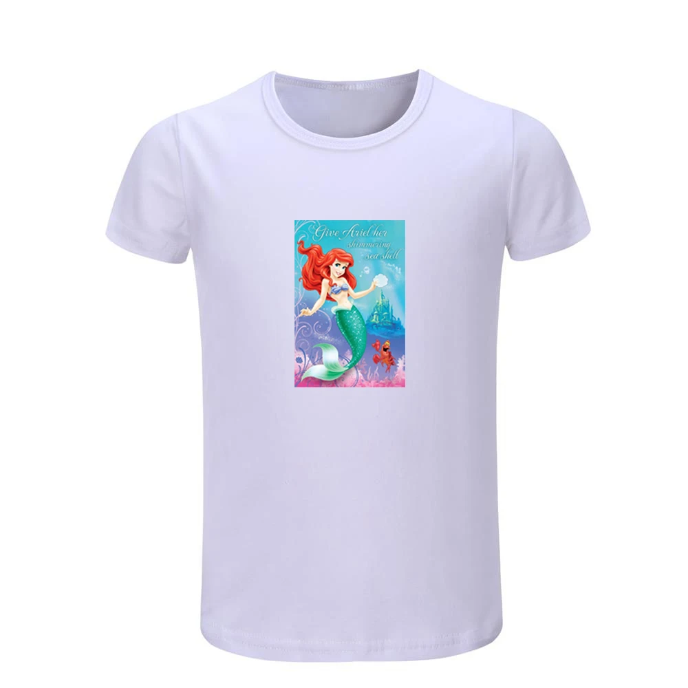 JeKW525D Детские футболки с рисунком Русалочки Ариэль и Покемон Magikarp Детские футболки с графическим принтом Рождественский подарок с короткими рукавами - Цвет: JeKW525D