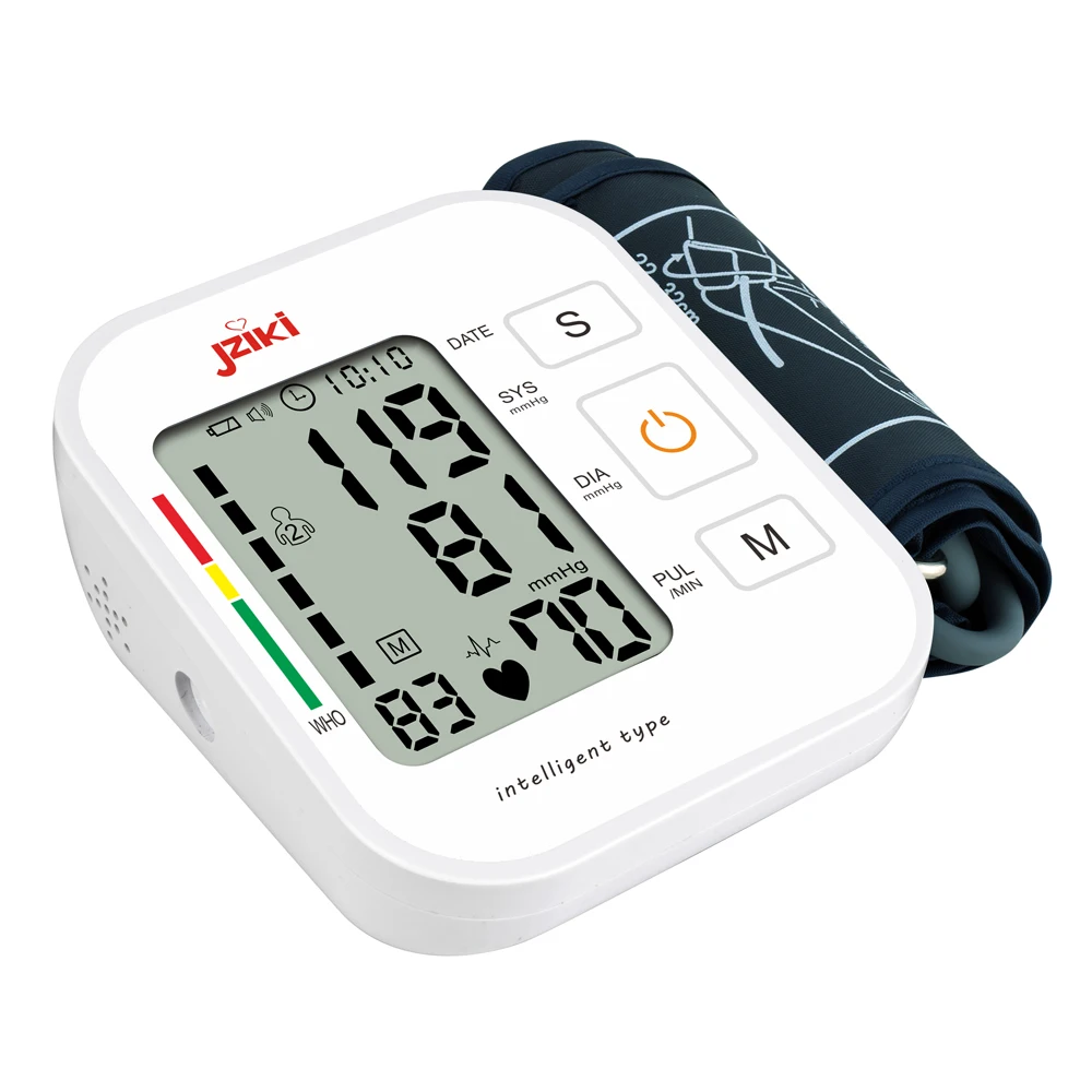 Electric Upper Arm Blood Pressure Monitor Digital Heart Beat Rate Pulse Meter With Voice Alarm Automatic sphygmomanometer