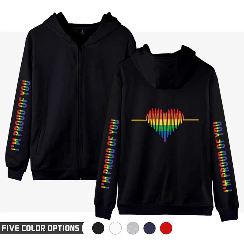 

LGBT Rainbow Lesbians Gays Love Hoodie Hoody Fashion Men Women Zipper Hoodies Jackets Long Sleeve Unisex Hooded Sweatshirts Tops
