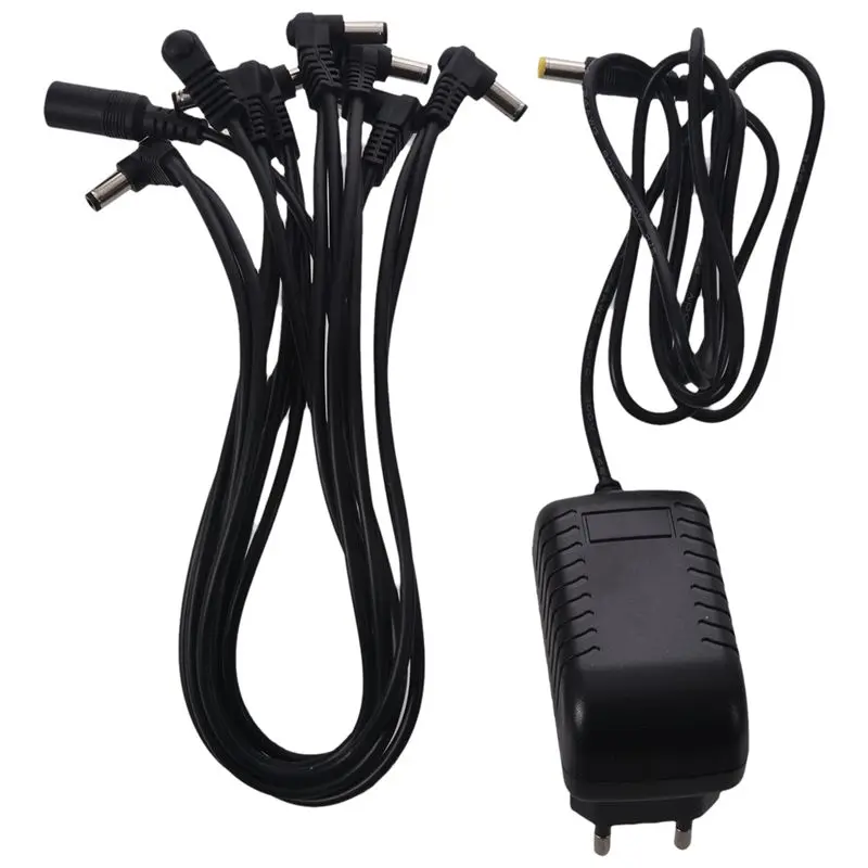 

Power Supply for Effect Pedal with 8-Way Cable 9V 1A AC / DC Power Adapter for Pedals with Electric Guitar Effect