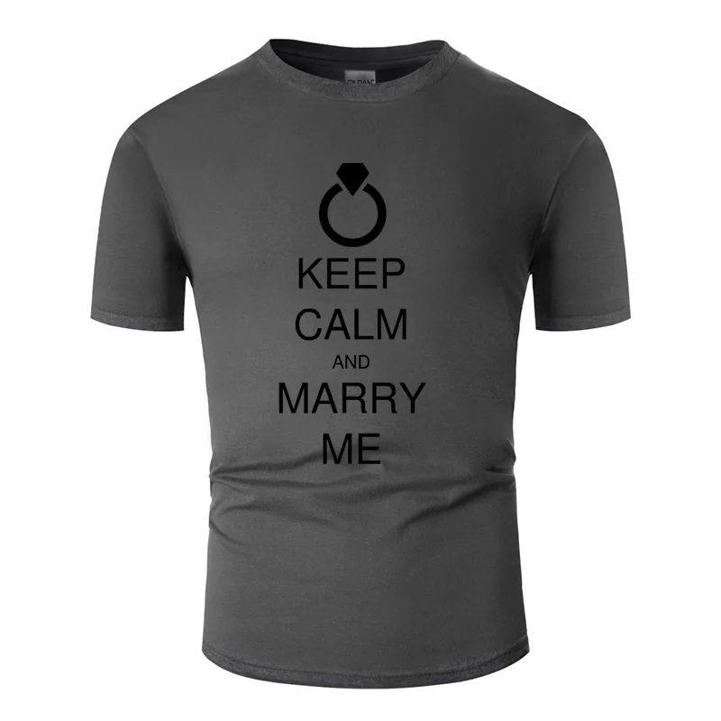Стиль, мужская футболка с надписью keep calm and marry me,, базовая одноцветная футболка с круглым воротником, хлопок, европейский размер S-5xl