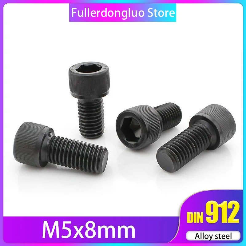 M5x8 винт Pkg 100 с шестигранным приводом класс 12,9 черный оксид отделка из легированной стали винт(m5x8 мм m5x8мм m5 x 8