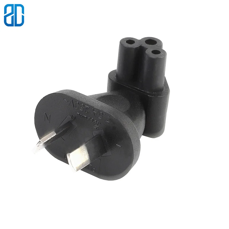 AU C5 Авто IEC320 изгиб 90 градусов 2Pin AC Мощность адаптер конвертер розетка дорожная