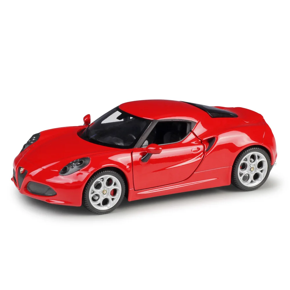 Welly 1:24 литая металлическая модель автомобиля Romeo 4C Red White|Наземный транспорт| |
