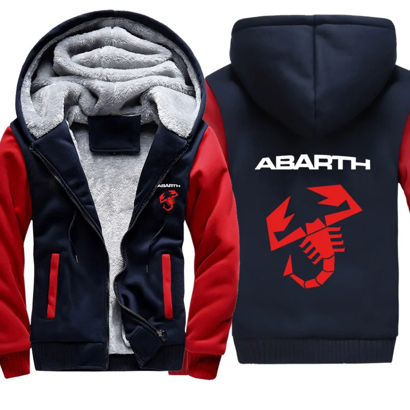 Толстовки мужские автомобиль ABARTH логотип печати куртка Мужские толстовки Зимний толстый теплый флис хлопок молния камуфляж реглан мужские пальто куртка