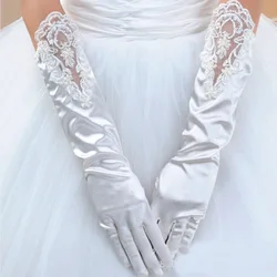 Bridal Gloves Mid-length Fingered Cuffs Flower Wedding Etiquette Gloves