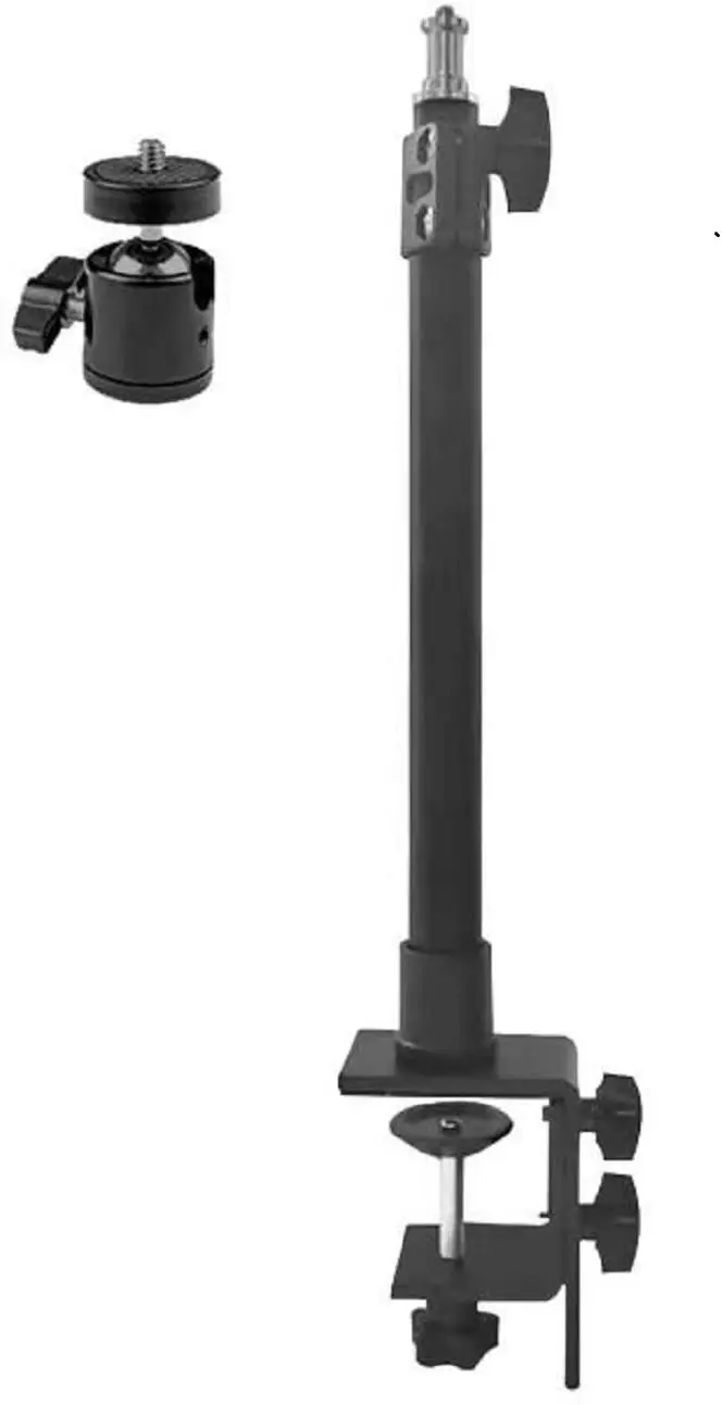 Desk Camera Mount Stand,O-clamp Light Stand with 360&deg; Rotatable Ball Head for Ring Light,for Video Light and Camera