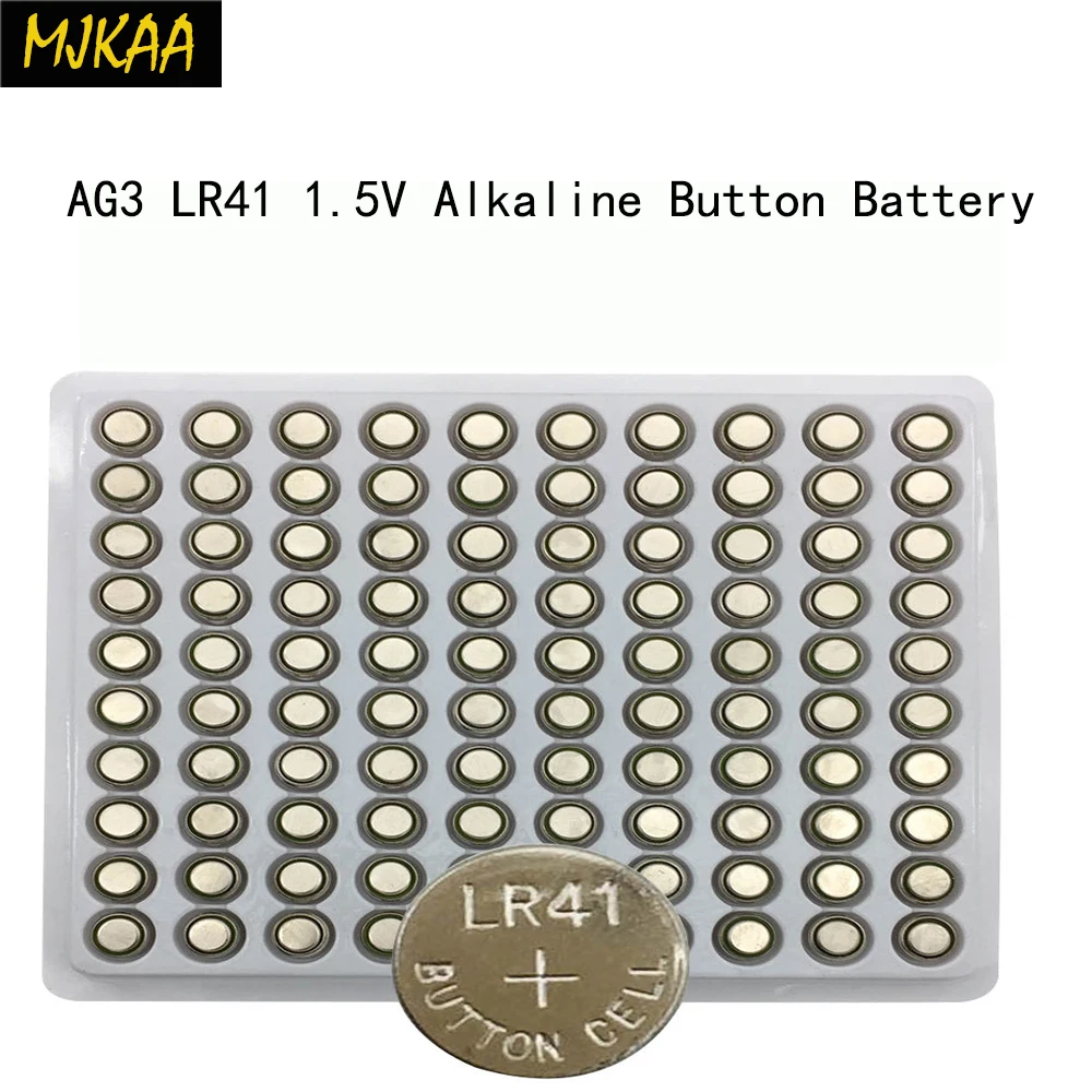 100 шт./лот LR41 AG3 щелочные батарейки 1 5 В SR41W 392 192 GP192A LR736 батареи для монет игрушка