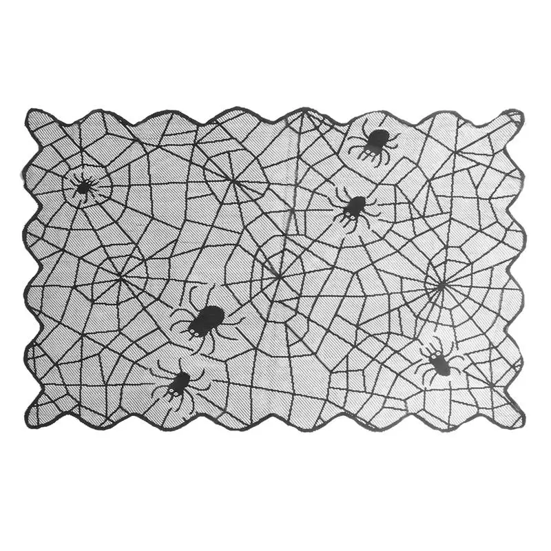 Halloween Lace Tablecloth Black Spider Web Table Cloth Table Covers Halloween Table Mat For Halloween Party Decoration