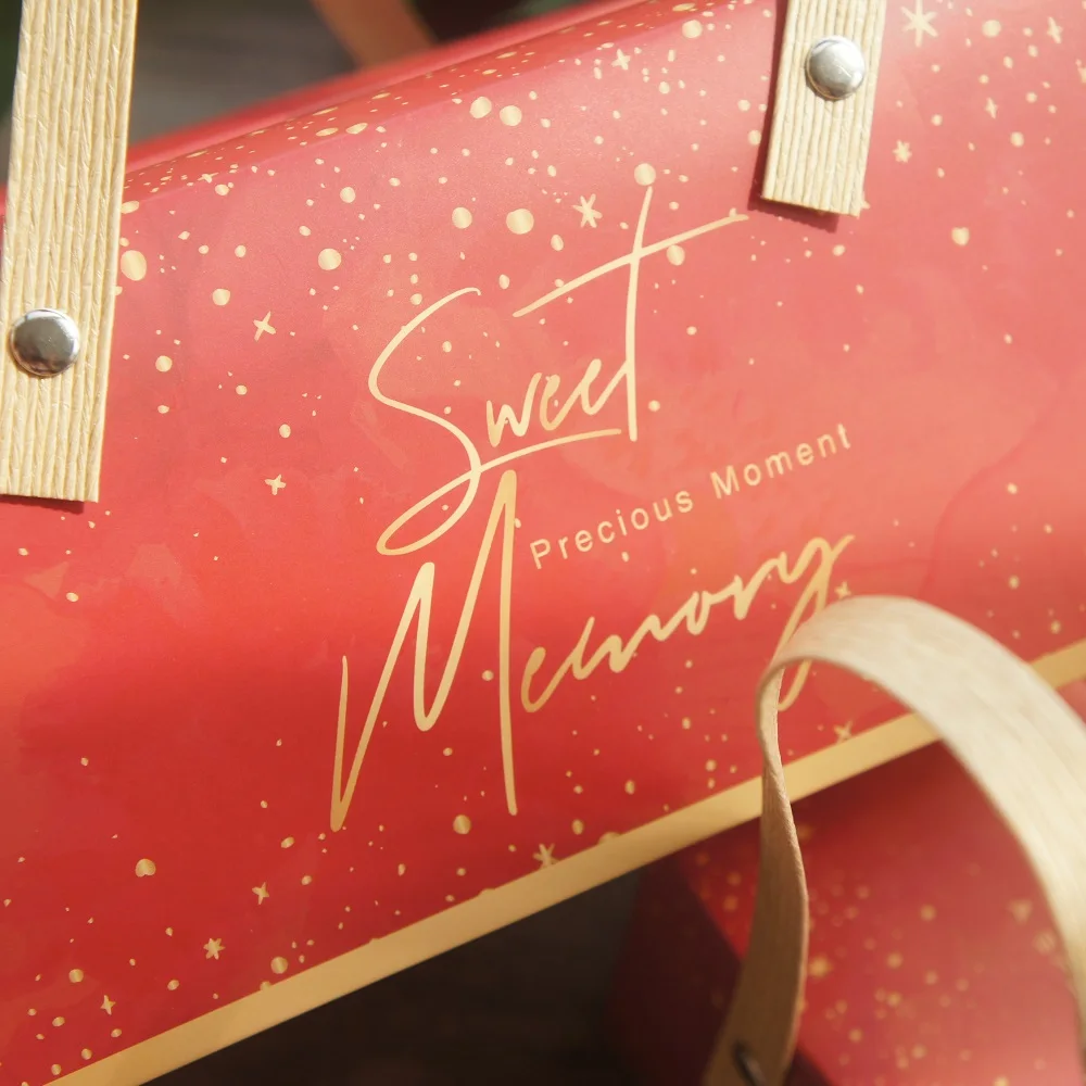 2 размера на выбор, 5 шт., красная бумажная коробка с надписью «Sweet Memory Love» с ручкой для конфет, печенья, шоколада, подарочная упаковка для свадебного использования