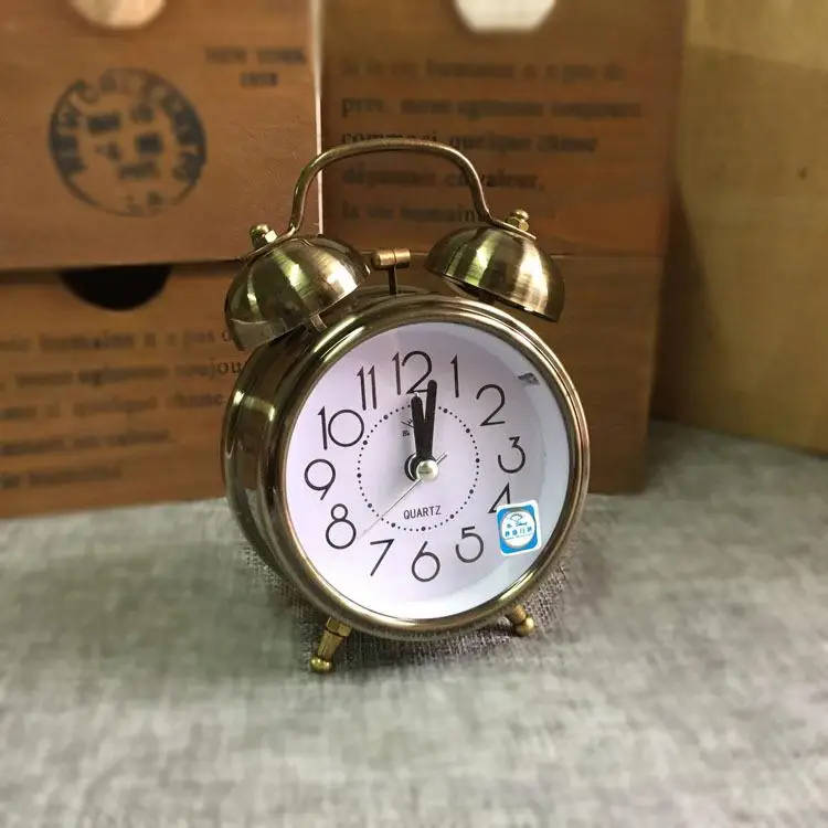HobbyLane классический ретро винтажный бесшумный ночной светодиодный светильник колокольчик будильник кварцевый механизм домашний ленивый прикроватный стол часы