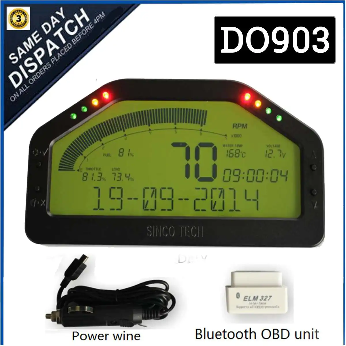 Водонепроницаемый Dash гоночный дисплей полный сенсор комплект ЖК-экран OBD Bluetooth подключение универсальная приборная панель DO903 DO904 DO908