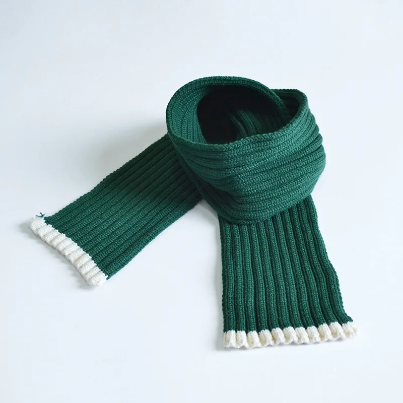 New Fashion Kids Scarves Winter Warm Baby Boys Girls Scarf Patchwork Soft Woolen Yarn Knitted Scarf Children Stretch Neck Ring
