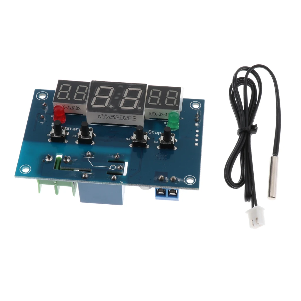 TS-HCM03 Digital Thermostat Temperature Controller Thermostat Board 12V Blue Output: Relay output, capacity 220V 10A / 12V 10A