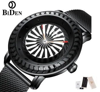 

Luxury Men Waterproof Quartz Watches BIDEN New Creative Stainless Steel Band Sport Military Wrist Watch Clock relogio masculino