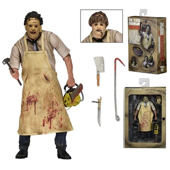 

18cm NECA 40th Action Figure Leatherface Model Toy With Saw Knife Hammer Horrible Doll