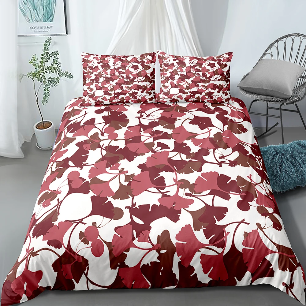 Leaves Branch of Ginkgo Duvet Cover Natural Plant Bedding Set Single Double  Bedspread Quilt Cover Bedroom Decor Comforter Shell