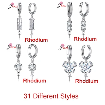 

31 Styles 925 Sterling Silver DIY Earring Findings Clasps Hooks Fittings Making Accessories Jewelry 1 Pair