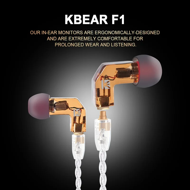 Hi Fi басовая гарнитура 1 сбалансированный арматурный драйвер высококлассные KBEAR F1