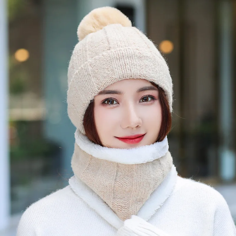 2 шт. зимние шапки для женщин шапочки Skullies Hat женские шапки для верховой езды вязаные головные уборы наборы оптом