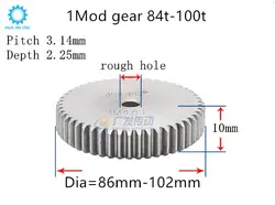 MOD1 реечного 95 зубов-100 зубы закаленной Толщина 10 мм 1 модуль ведущая шестерня цилиндрическая зубчатая шестерня Индивидуальные
