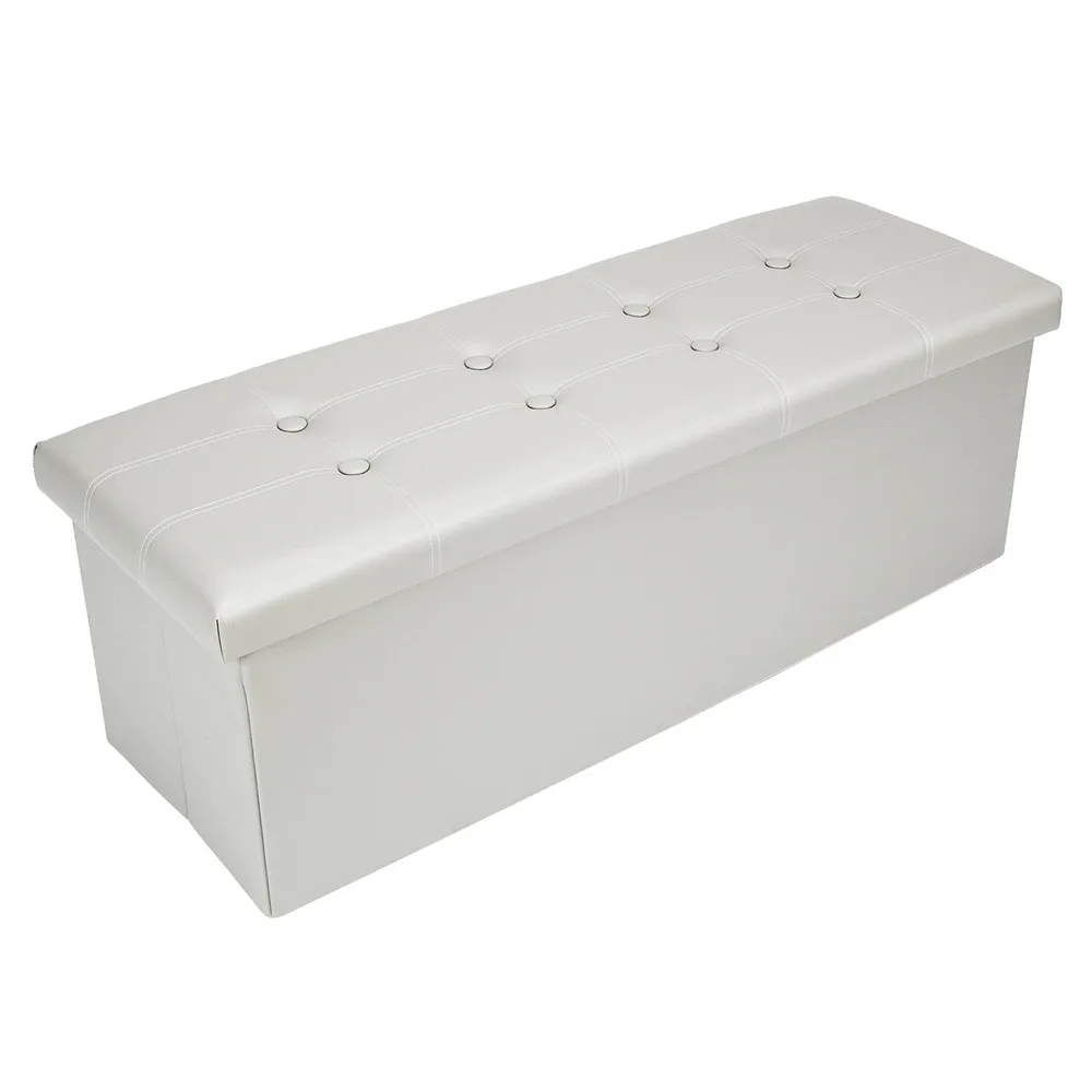 

PVC Leather Footstool Rectangle Shape with Leather Button Anti-skidding Seat VJ-Drop