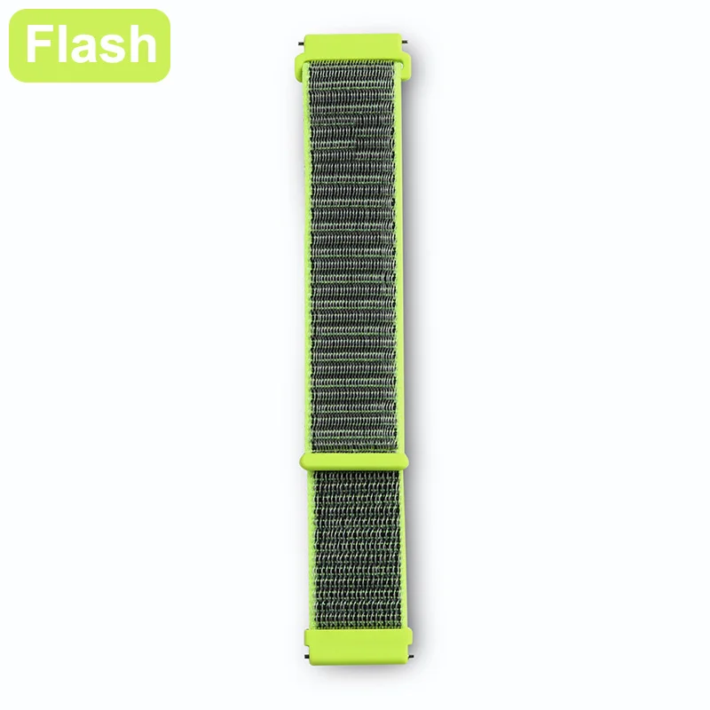 Ремешок для Amazfit Bip Band 20 мм нейлоновый Браслет Для Xiaomi Amazfit GTS GTR 42 мм Смарт-часы ремешок аксессуары браслет - Цвет: Flash