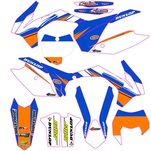 По индивидуальному заказу номер команды graphicsbackgrounds наклейка для KTM 125 150 250 350 450 EXCF XCW 14-15/SX SXF XC XCF 13-14 - Цвет: Коричневый