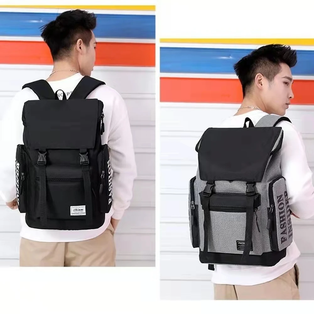 Mochila escolar impermeable al aire para estudiantes, mochila popular para hombres, simple e informal, mochila de viaje de color de contraste, 2021|Mochilas| - AliExpress